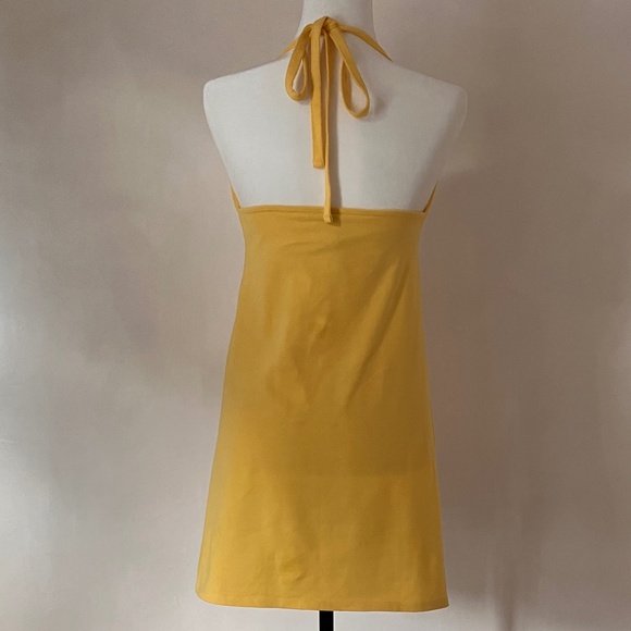 YELLOW HALTER-NECK DRESS - Picture 13 of 14